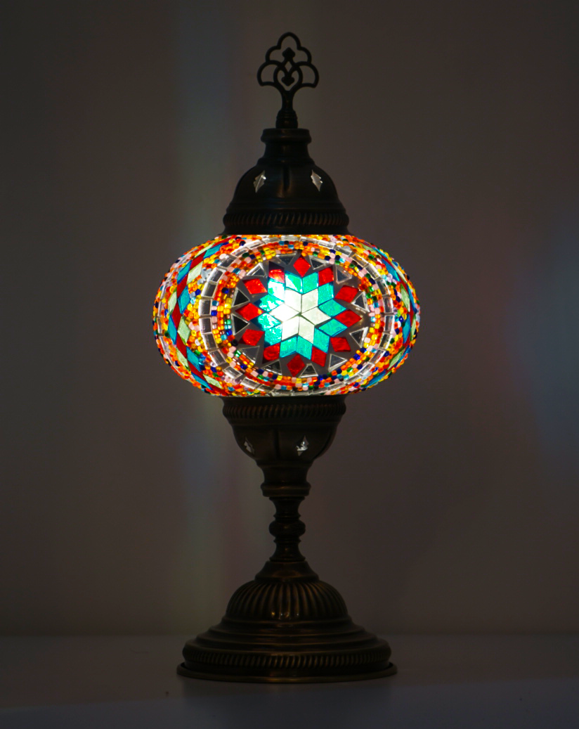L | Multicolor Handgemaakte Mozaïek Tafellamp