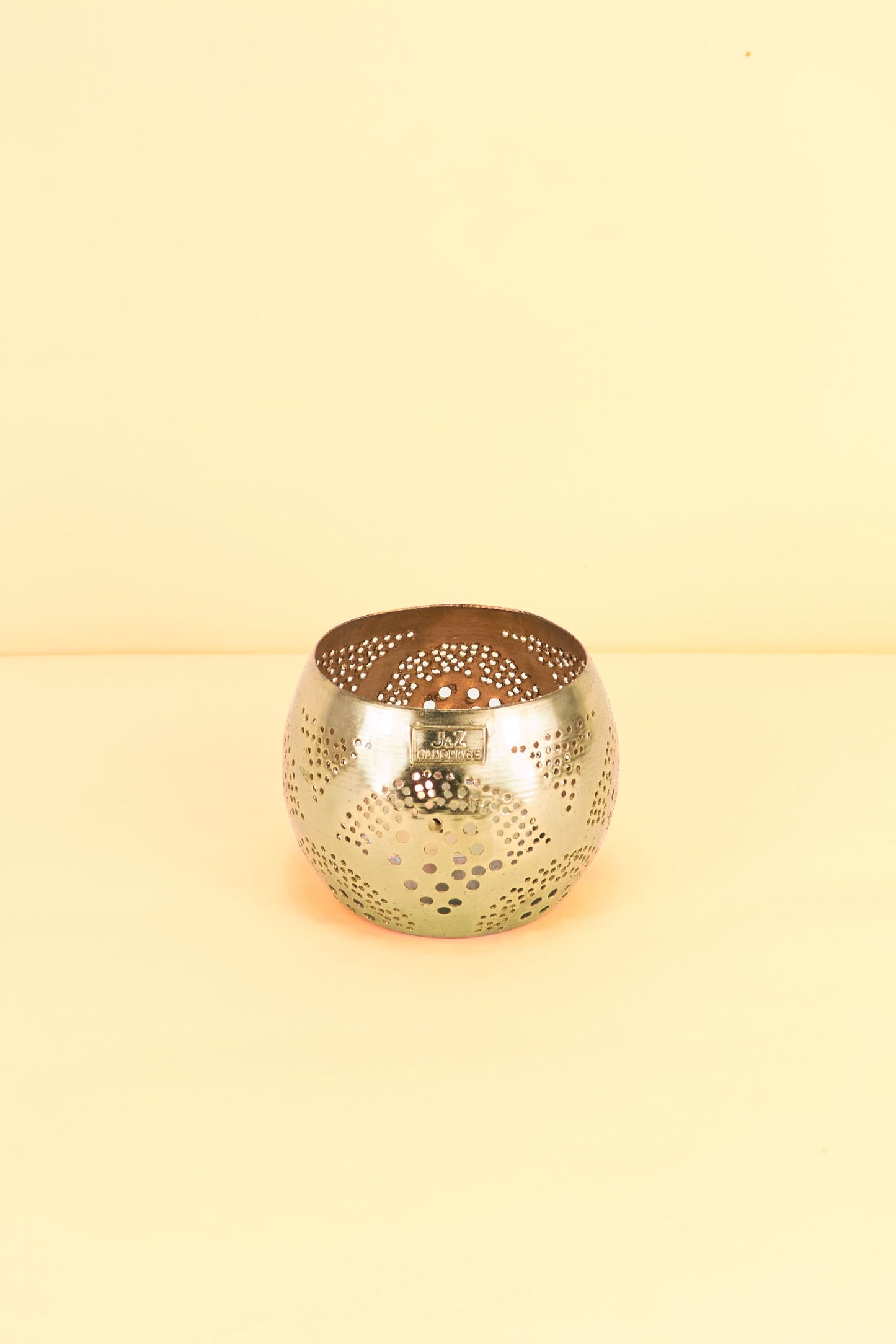 Metalen Kandelaar Bolvorm – Golden Mirage