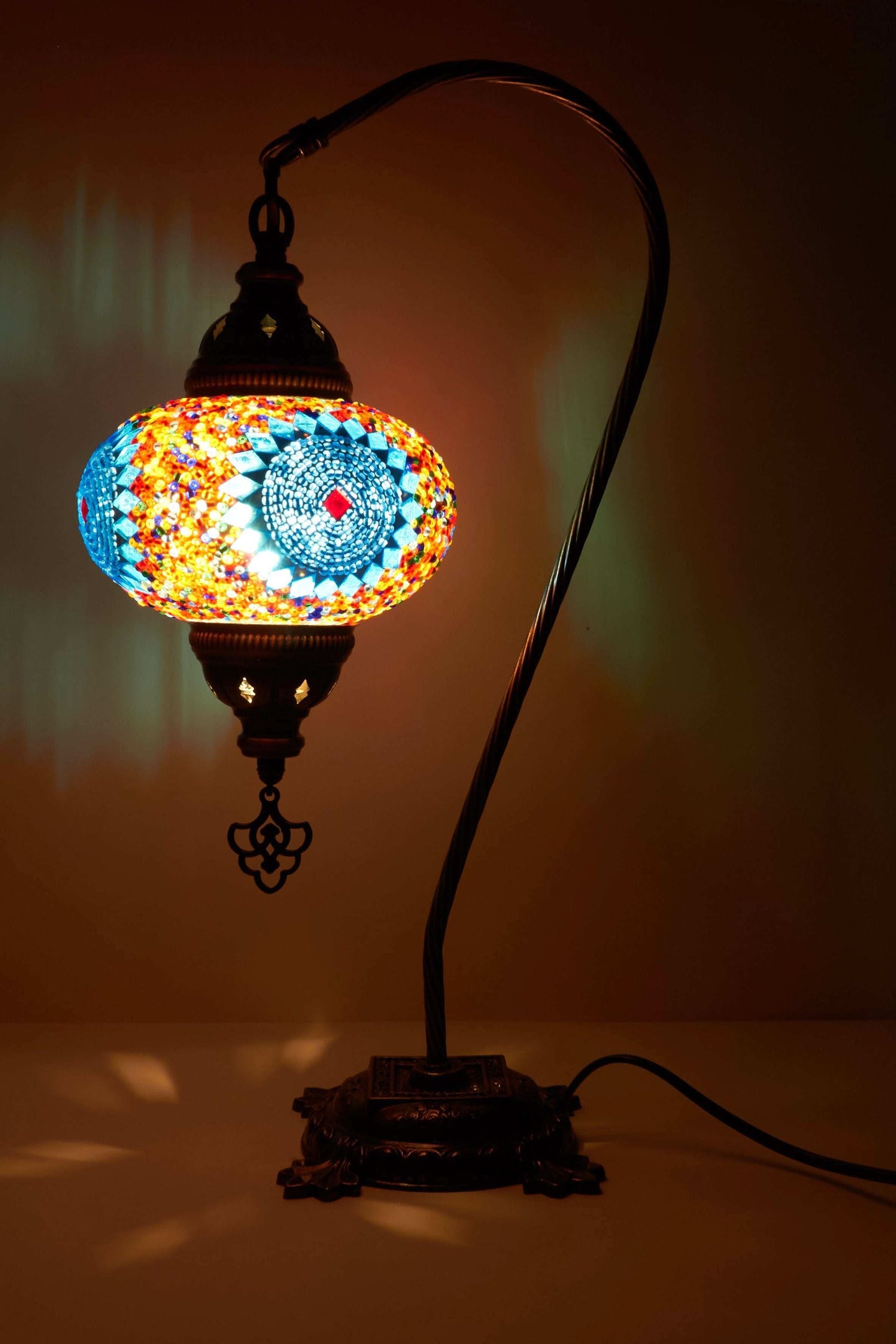 Mozaïek Kamelennek Tafellamp M – Blue Ember
