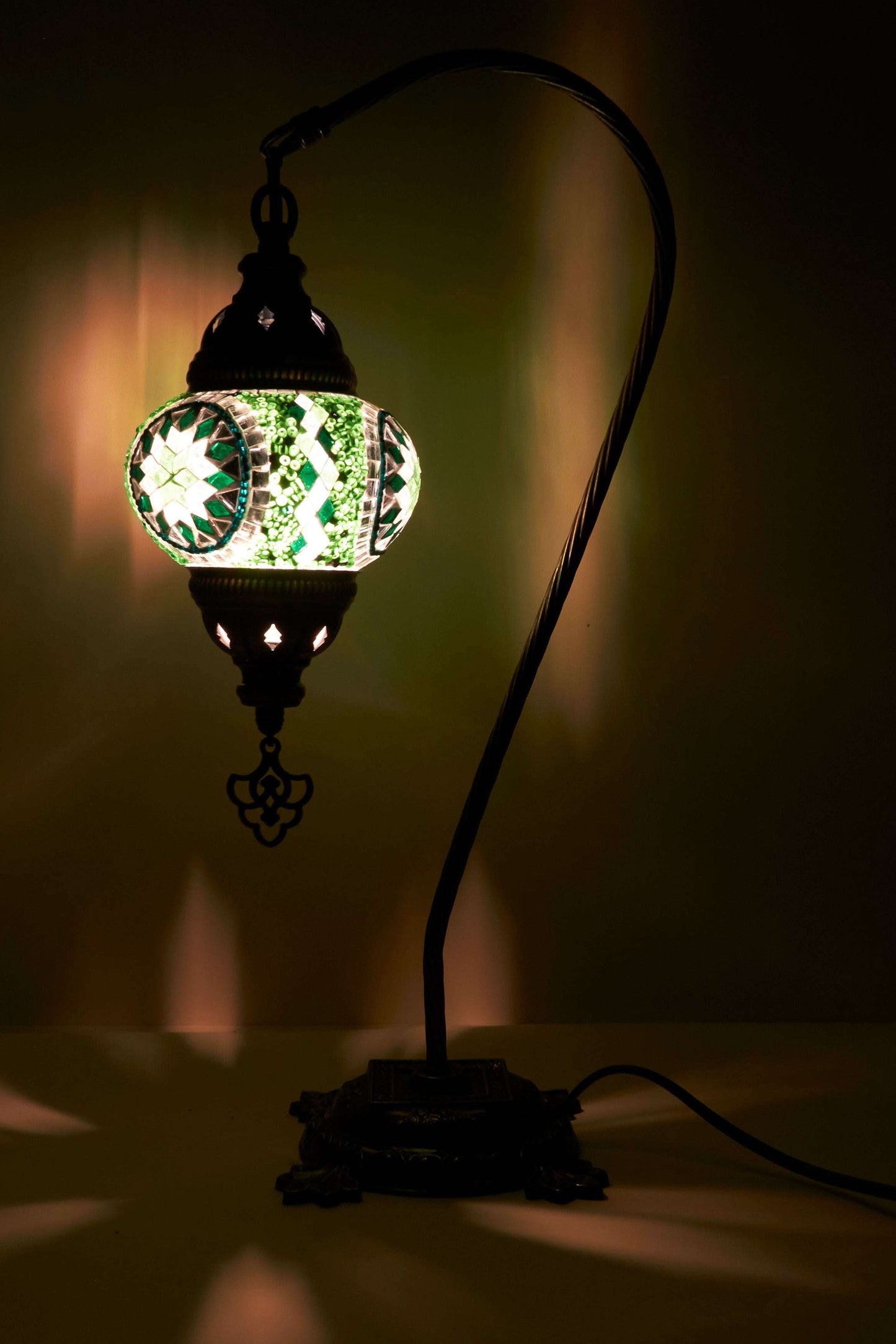 Mozaïek Kamelennek Tafellamp S – Emerald Blossom