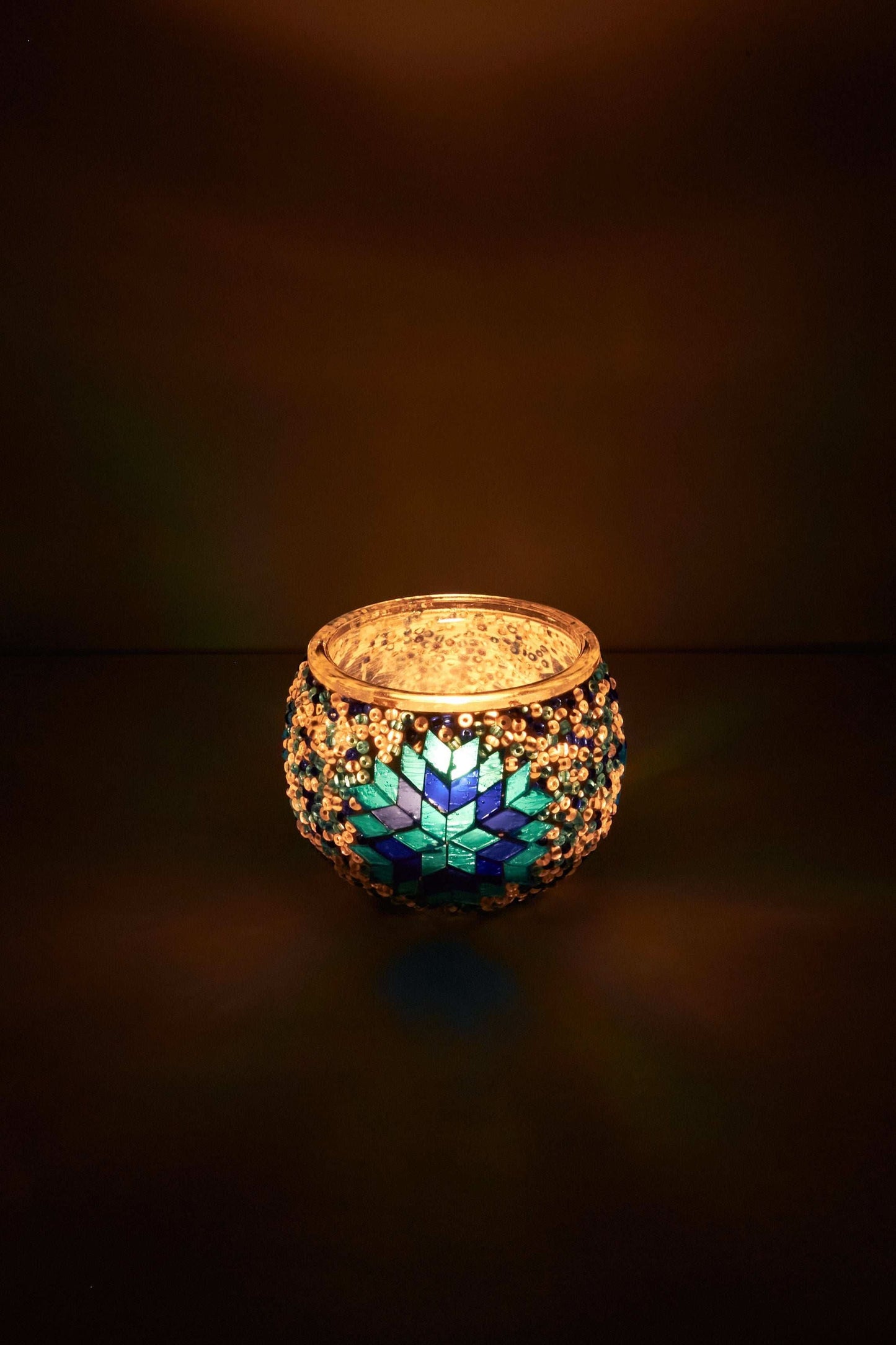 Mozaïek Kandelaar M – Blue Mirage