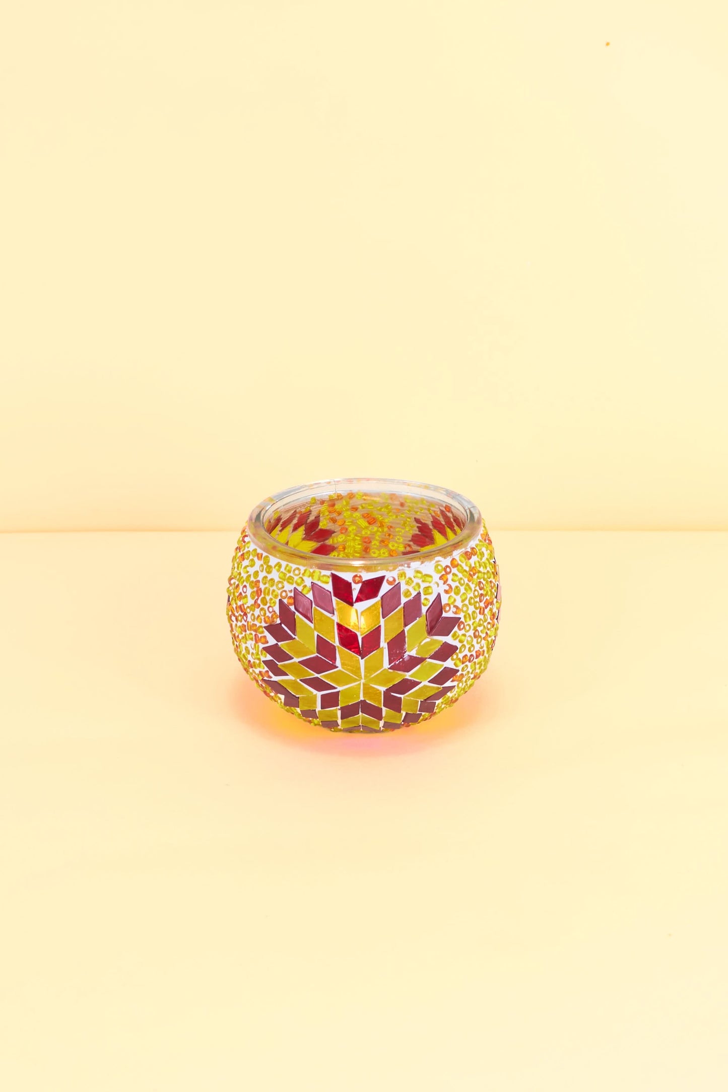 Mozaïek Kandelaar M – Rood & Goud