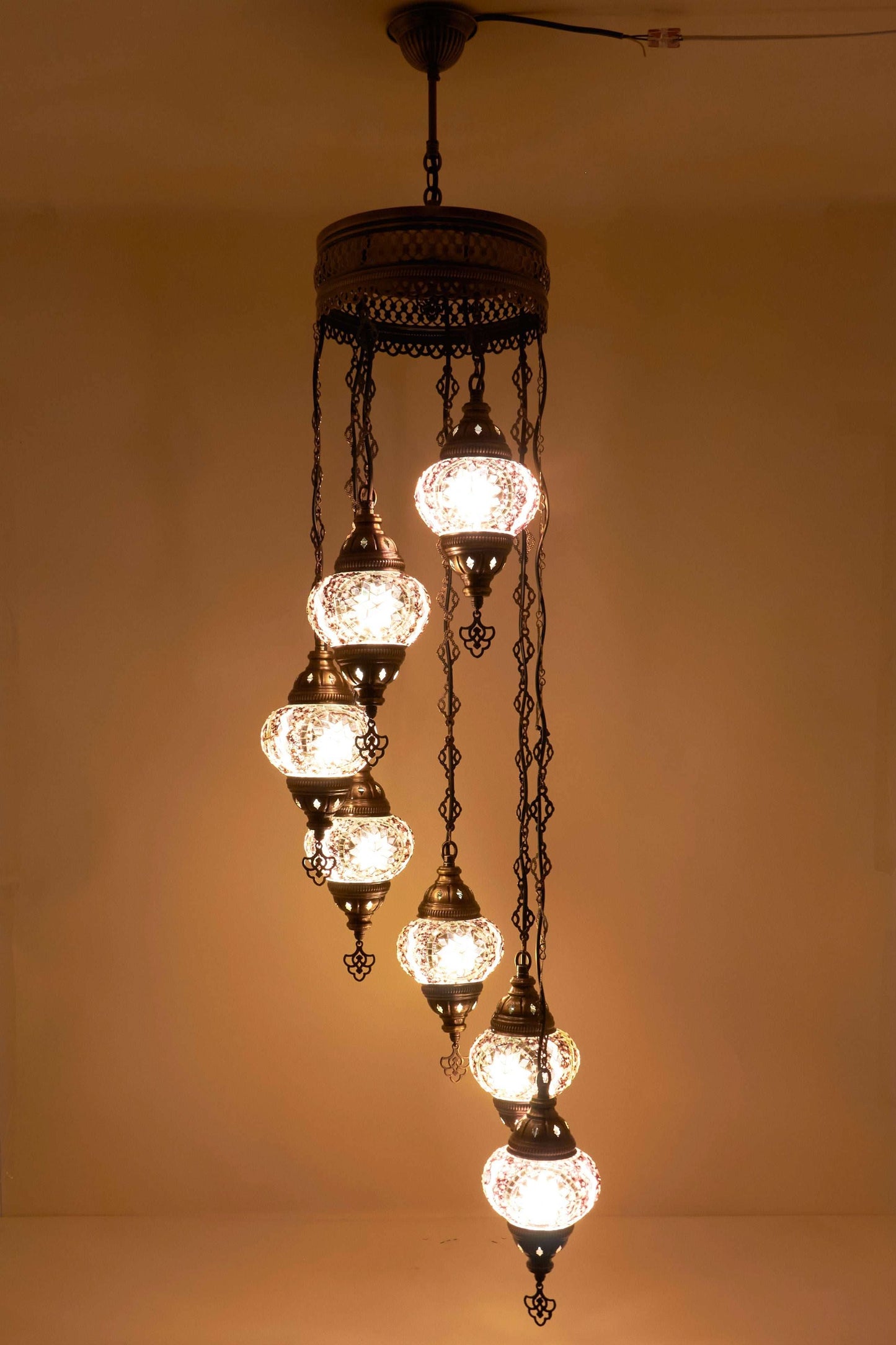Mozaïek Kroonluchter 7 Bollen S – Crystal Bloom | Spiraal