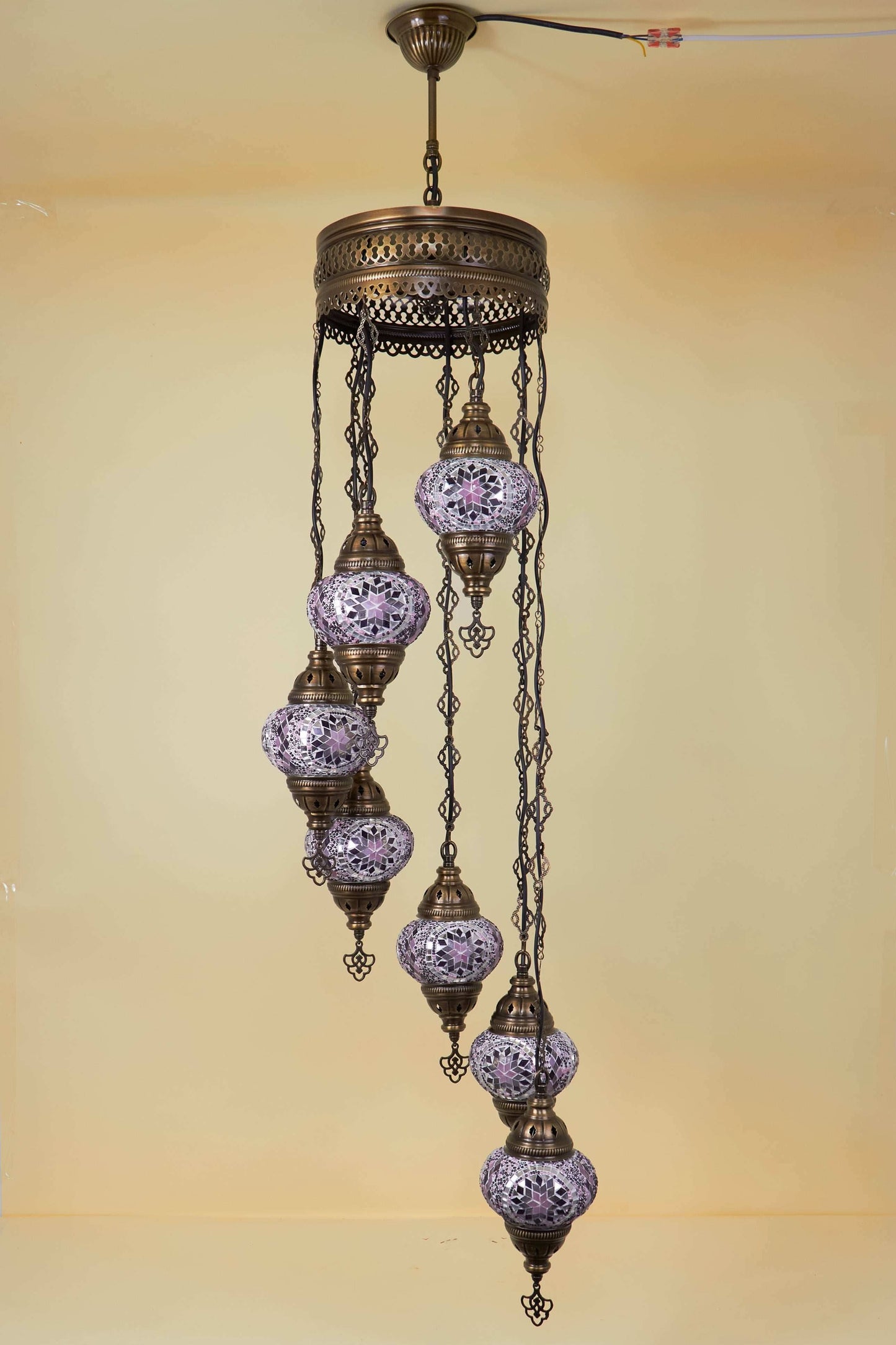 Mozaïek Kroonluchter 7 Bollen S – Crystal Bloom | Spiraal
