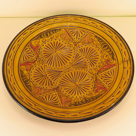 Aardewerk Bord Gegraveerd XL – Sahara Zon