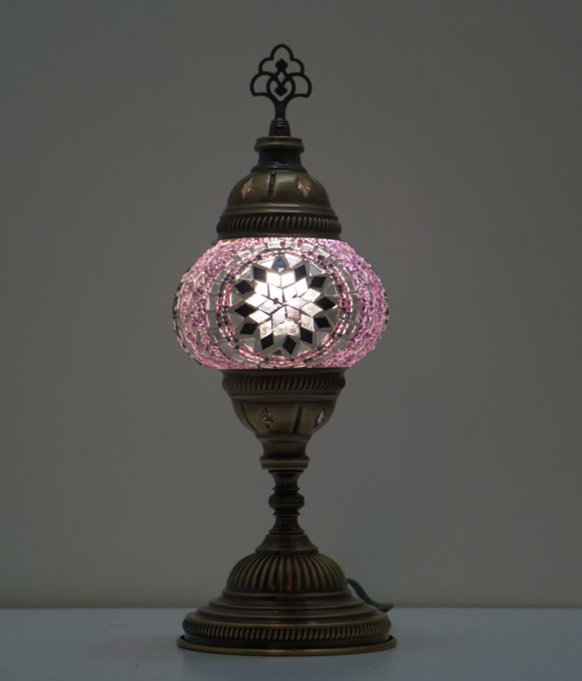 M | Roze Handgemaakte Mozaïek Tafellamp - JZ Handmade