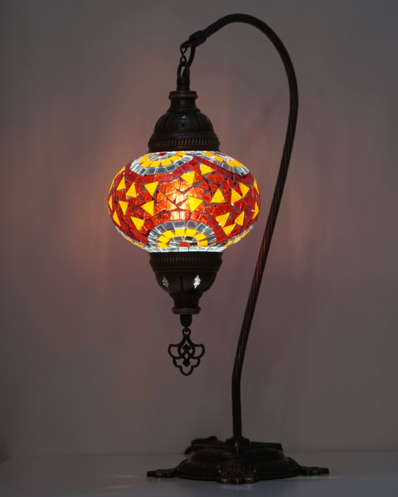 L | Rood/Oranje Handgemaakte Mozaïek Kamelennek - JZ Handmade