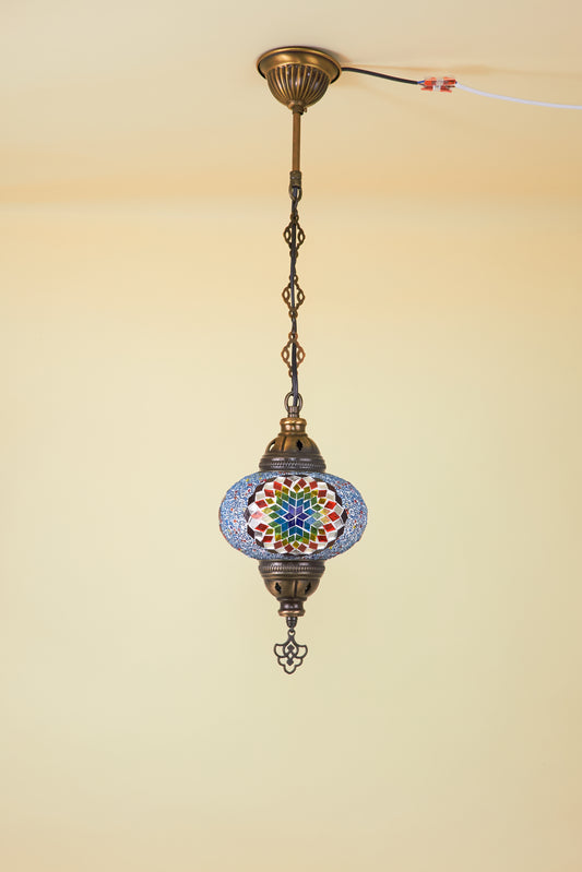 Mozaïek Hanglamp M – Rainbow Bloom – Handgemaakte lamp – JZ Handmade – J&Z Handmade
