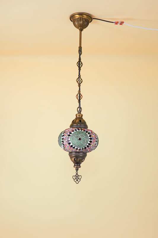 Mozaïek Hanglamp M – Emerald Garden – Handgemaakte lamp – JZ Handmade – J&Z Handmade