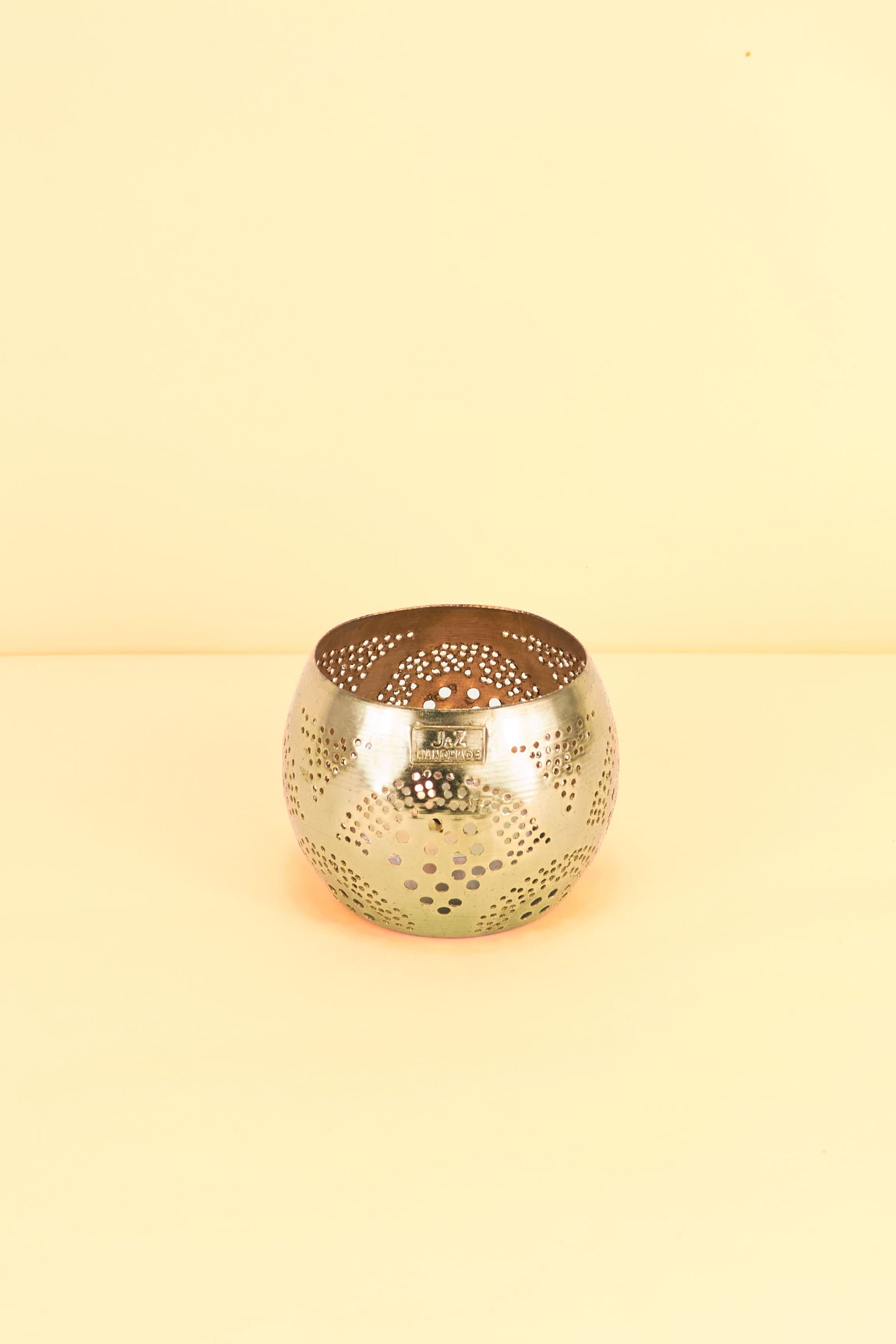 Metalen Kandelaar Bolvorm – Golden Mirage