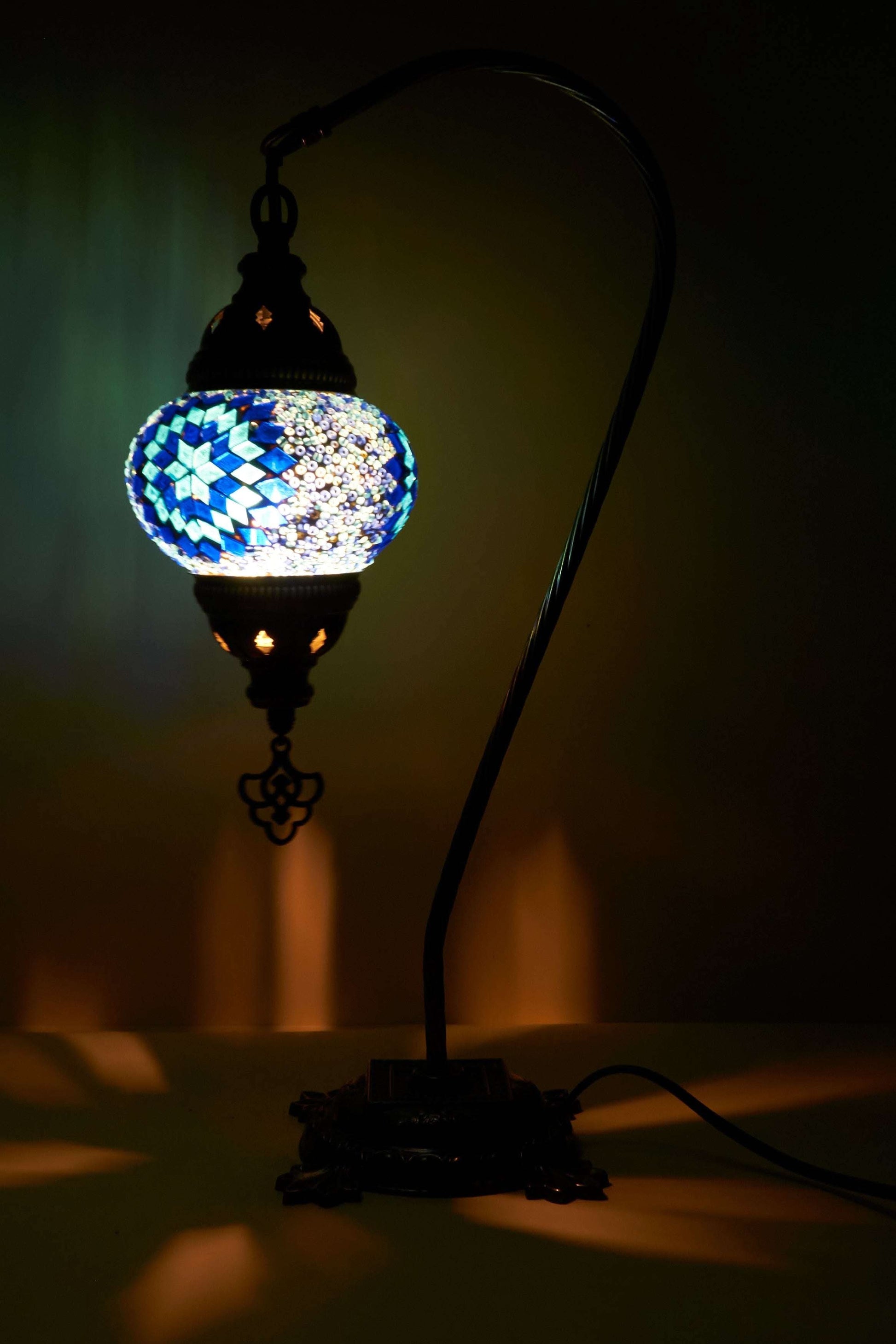 Mozaïek Kamelennek Tafellamp S – Sapphire Bloom