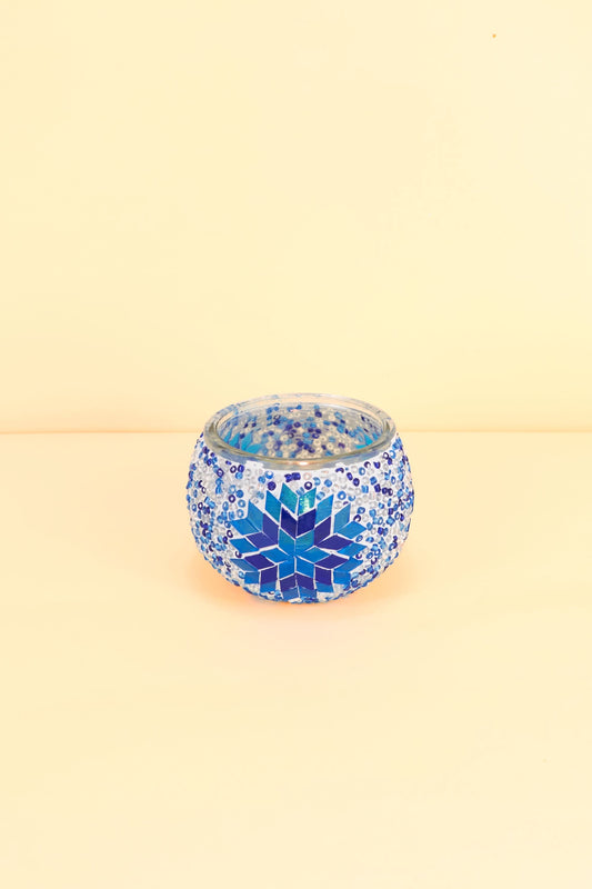Mozaïek Kandelaar M – Blue Mirage