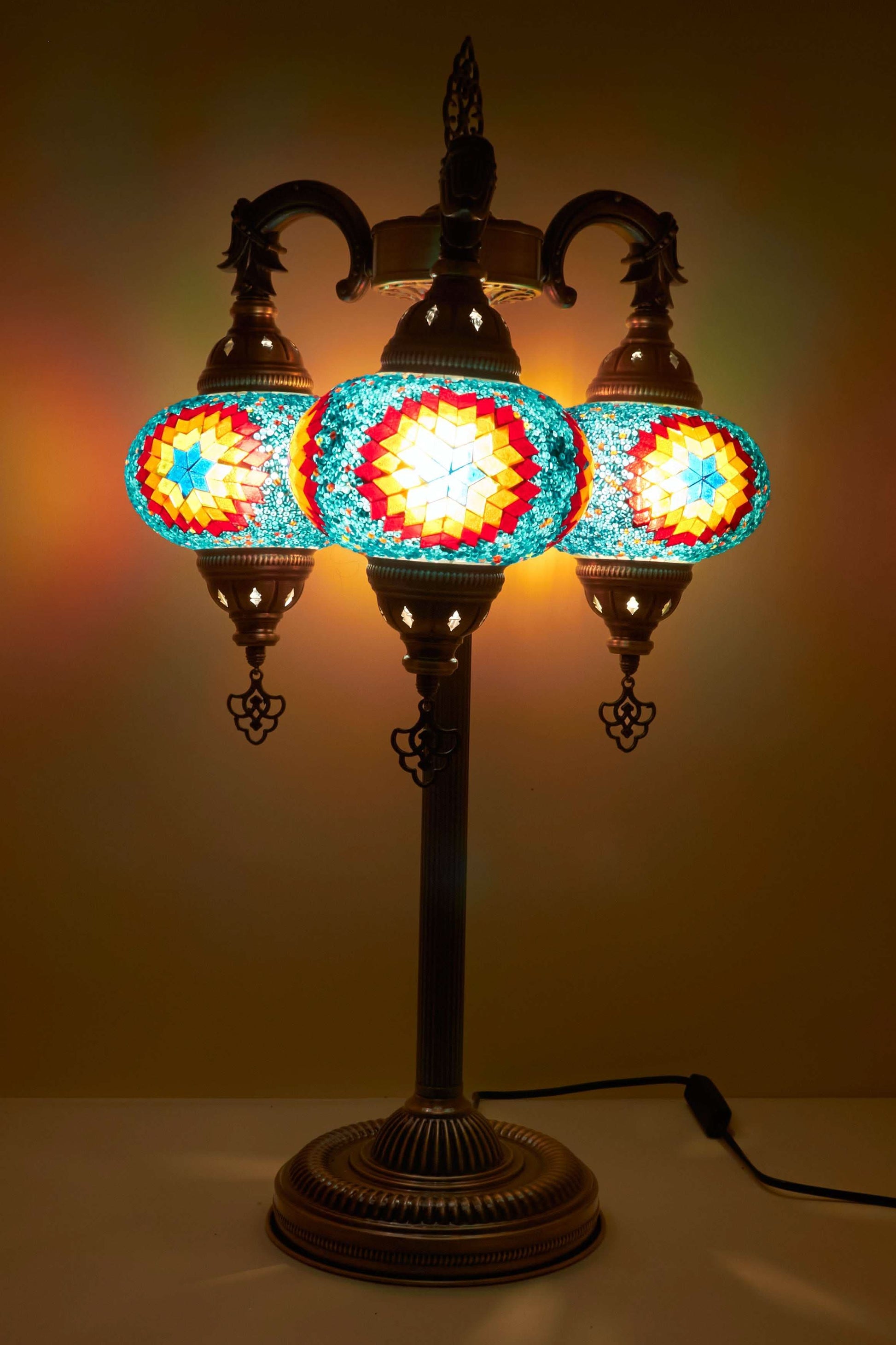 Mozaïek Vloerlamp 3 Bollen M – Sunset Mirage