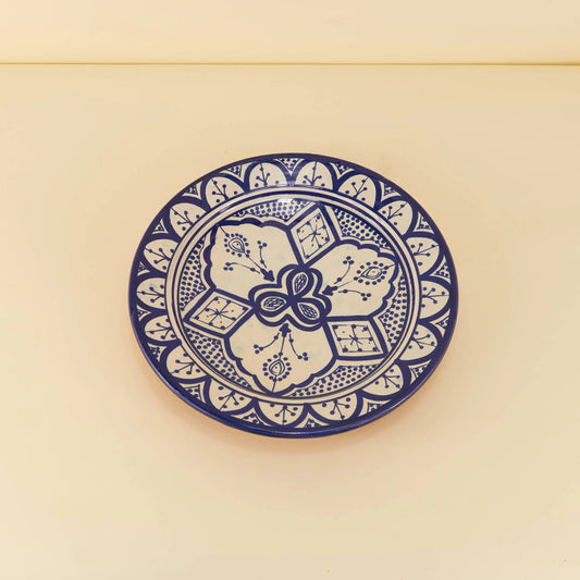 Aardewerk Bord L – Blauwe Bloem