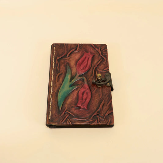 Leren Dagboek L – Mystieke Bloem