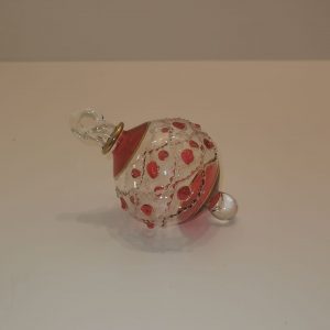 doorzichtige rood gestippeld kerstbal