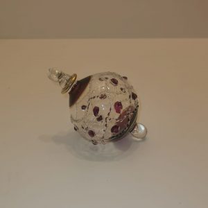 doorzichtige paars gestippeld kerstbal